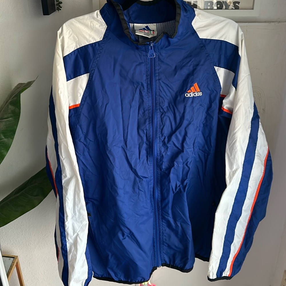 Vintage Adidas full zip nylon track jacket